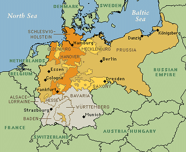 Map: Unification of Germany