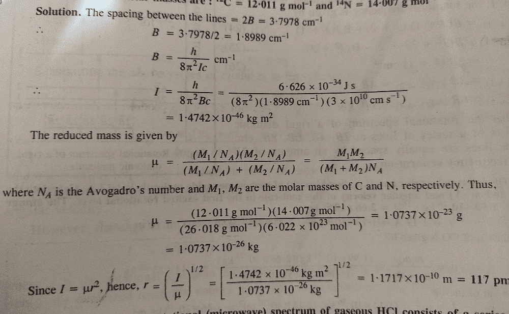 The Pure Rotational (microwave) Spectrum Of The Gaseous Molecule CN ...