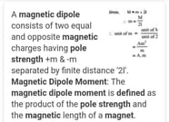 The Units Of Magnetic Pole Strength And Magnetic Dipole Moment Of A Bar 