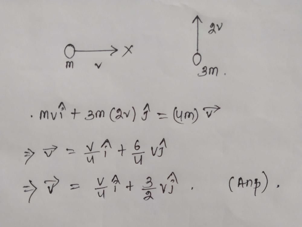 A Mass M Moving Horizontally Along The X Axis With Velocity V Collides And Sticks To Mass Of