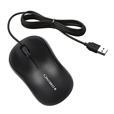 Amazon.in: Buy ZEBRONICS Zeb-Comfort Wired USB Mouse, 3-Button, 1000 DPI  Optical Sensor, Plug & Play, for Windows/Mac, Black Online at Low Prices in  India | ZEBRONICS Reviews & Ratings