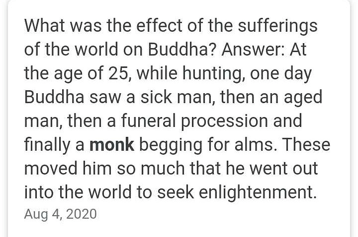 What was the effect of the sufferings of the world on the buddha