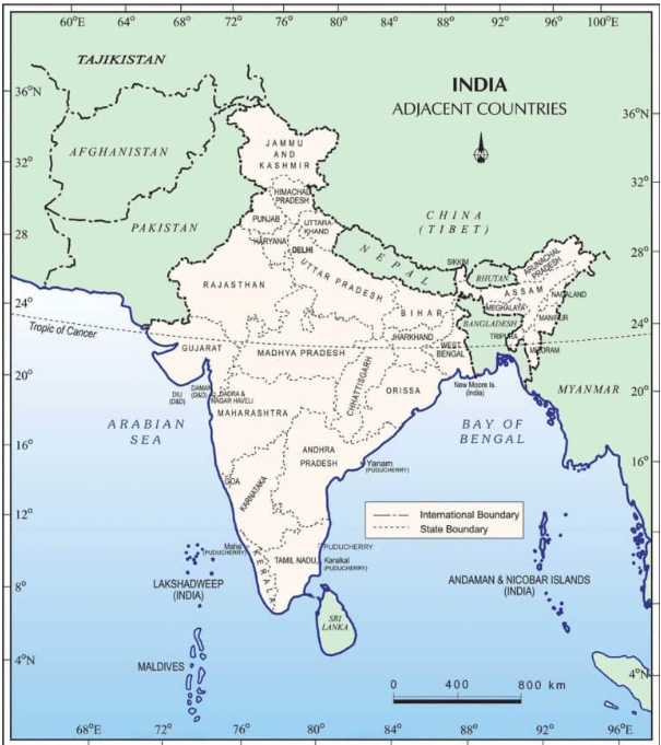 Neighbouring Countries of India | ATLAS: Map based learning for UPSC CSE