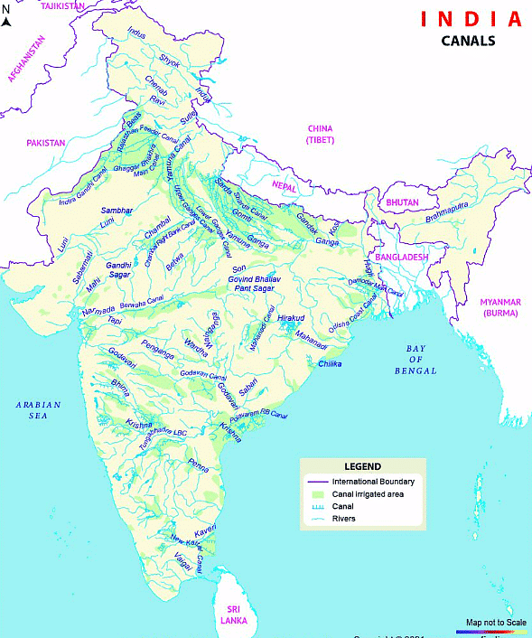 Important Canals in India | ATLAS: Map based learning for UPSC CSE