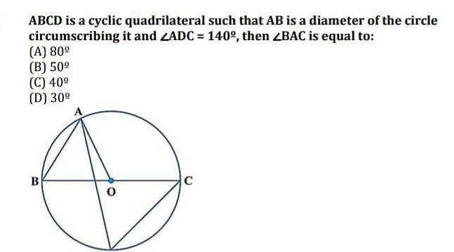 Abcd Is A Cyclic Quadrilateral Such That Ab Is A Diameter Of The Circle Circumscribing It And 8896