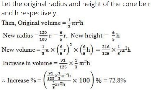 If both the radius and height of a right circular cone are