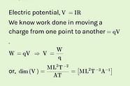 Dimension Formula Of Potential Difference EduRev Class 12 Question