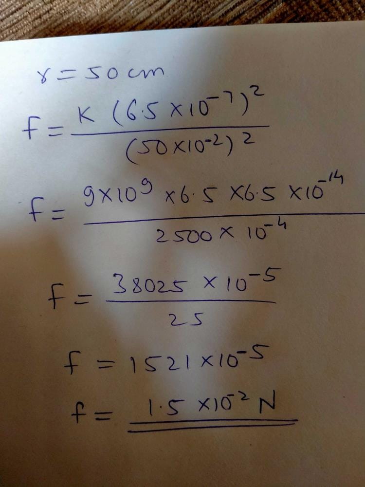 Two insulated charged copper spheres A and B have their centres