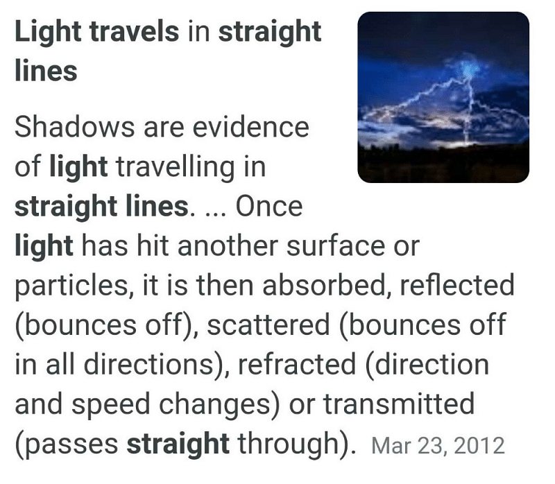 light always travel in a