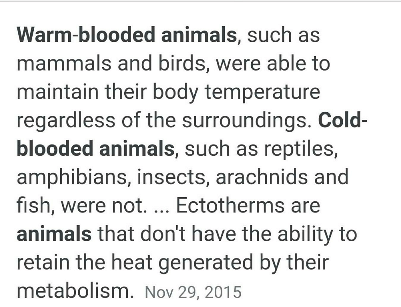 What are cold and warm blooded animals? | EduRev Class 10 Question