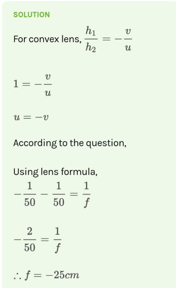 Q. A convex lens forms a real and inverted image of a needle at a