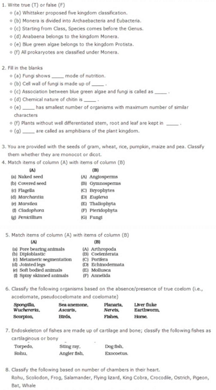 Needed a Test for diversity in living organisms? Related: Class 9 Science  by VP Classes? | EduRev Class 9 Question