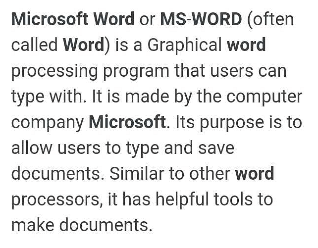 ms word is a presentation software true or false