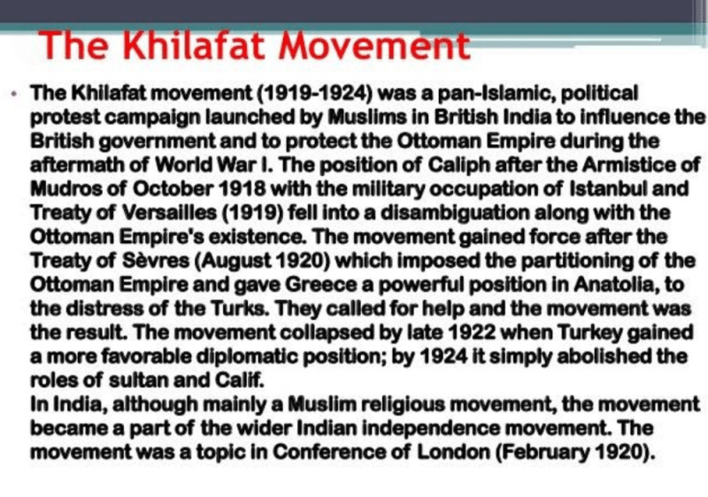 assignment on khilafat movement