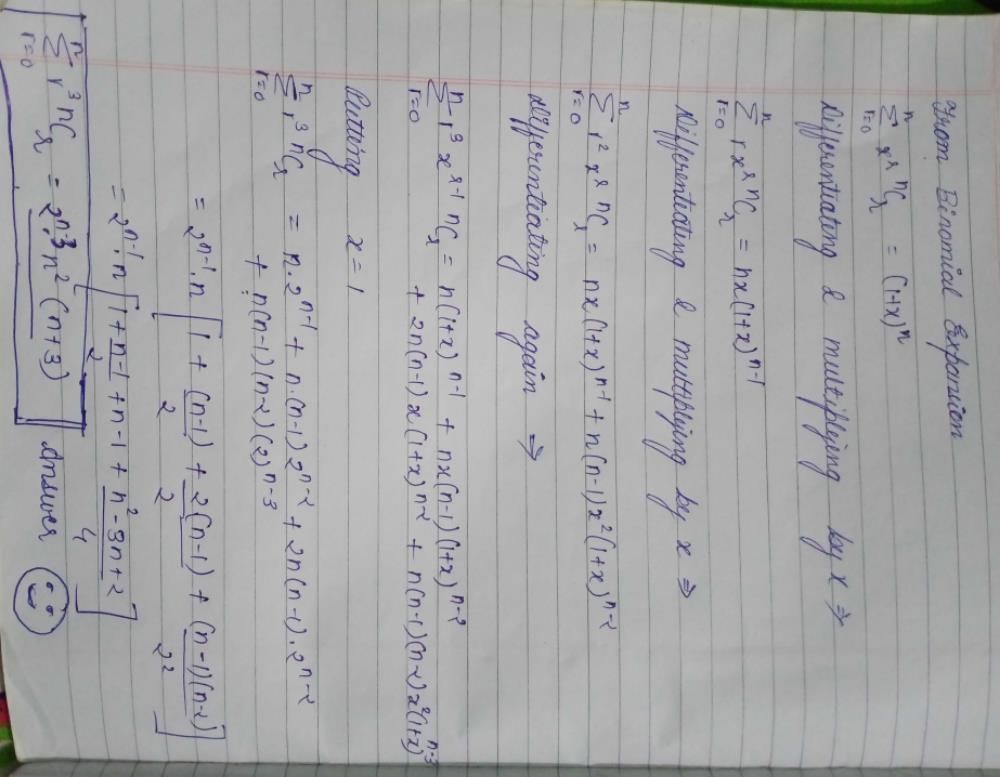 Summation Of R 3 Ncr From 0 To N EduRev JEE Question summation-of-r-3-ncr-from-0-to-n-edurev-jee-question