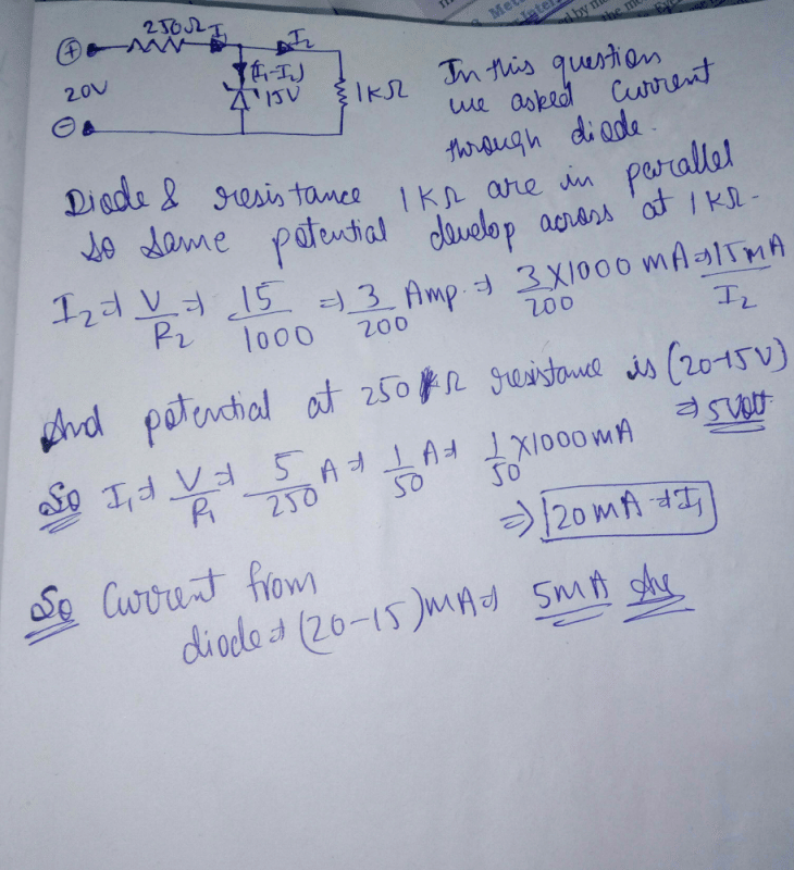 Azener diode, having breakdown voltage equal to 15V, is used in a