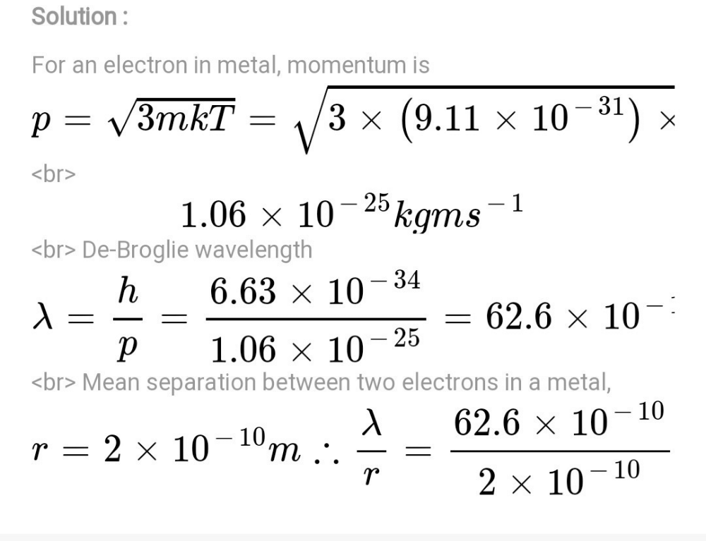 How to calculate Mean Separation Bewteen two Electrons in a Metal ...