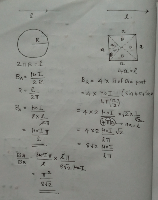 Two Identical Wires A And B, Each Of Length 'l', Carry The Same Current ...