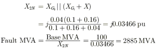 A 100 MVA generator with 10% reactance and a 200 MVA generator with 8% ...