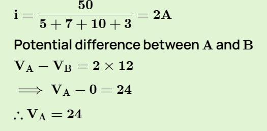 In The Circuit Shown, Point B Is Earthed. The Potential At The Point A ...