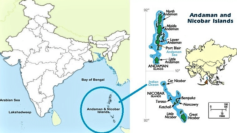 Location of Andaman and Nicobar Islands