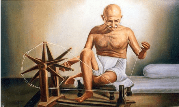 Gandhi Ji with Charkha