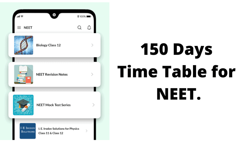 150 Days time table for NEET | Biology Class 11