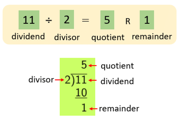 Parts of a Division