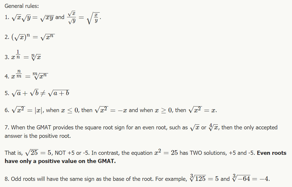 Formulas & Solved Examples: Exponents & Roots - Notes | Study Quantitative for GMAT - GMAT
