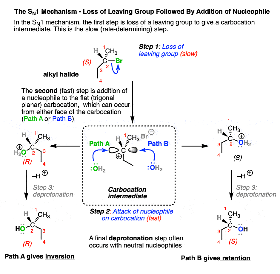 SN1 Mechanism for formation of alcohols