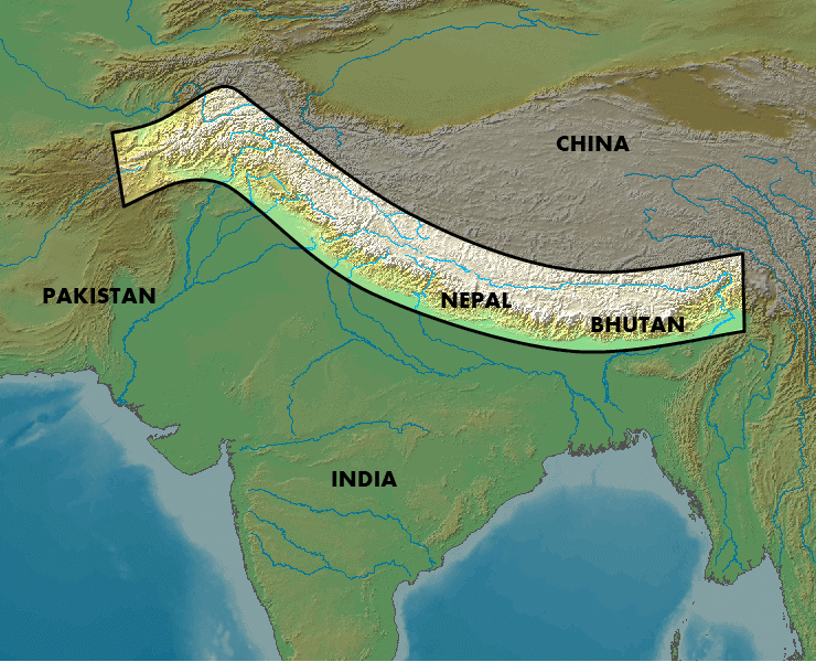 Map of The Himalayan Region