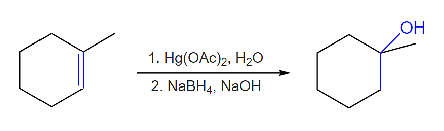 Formation of Alcohol by Oxymercuration - Demercuration Process