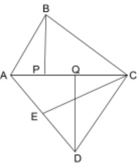 In the figure given below, AB = 9 units, BC = 12 units, CD= 13 units ...