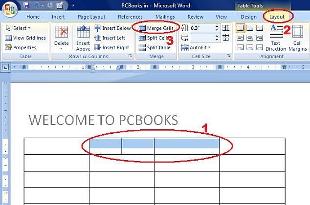 MS-Word Tutorial - Merging Cells of a Table