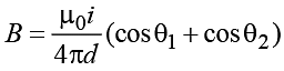 A current of 1A is flowing on the sides of an equilateral triangle of ...