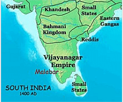 Extent of Kingdoms in South India 