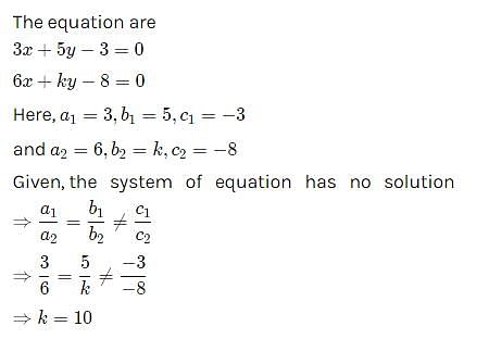 The Pair Of Linear Equations X Y X Ky Do Not Have Any