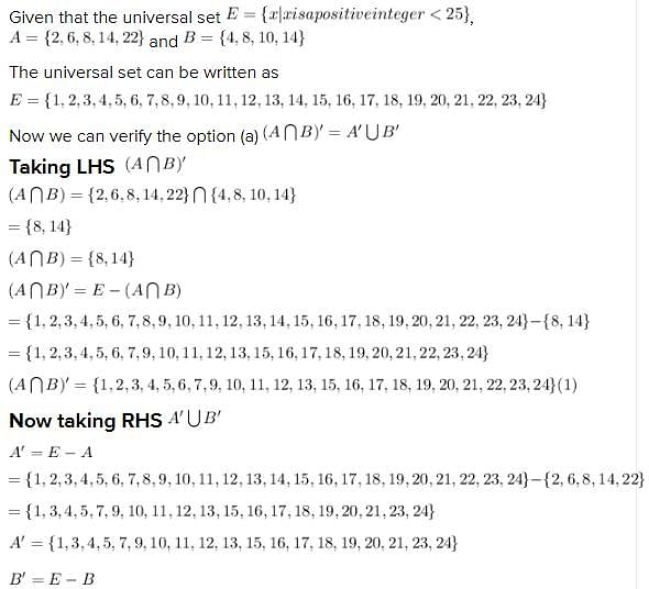 If the universal U ={1, 2, 3, 4, 5, 6, 7 }, A = { 1, 2, 5, 7 } , B