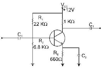 A minimum value of the Emitter bypass capacitor (C2), in given figure ...