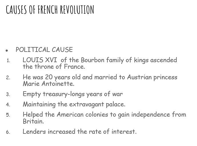 political and economic causes of the french revolution essay