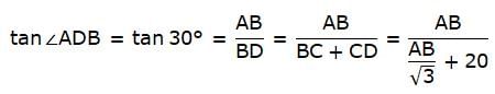 RS Aggarwal Solutions: Heights and Distances- 2 | RS Aggarwal Solutions for Class 10 Mathematics
