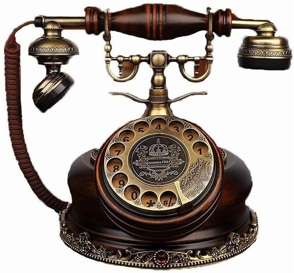 Retro Landline European Antique Telephone Rotary Dial Telephones Desk  Telephone Corded Phone for Home and Decor Red Brown (Color : Red Brown,  Size : 23x24x22cm) : Office Products - Amazon.com
